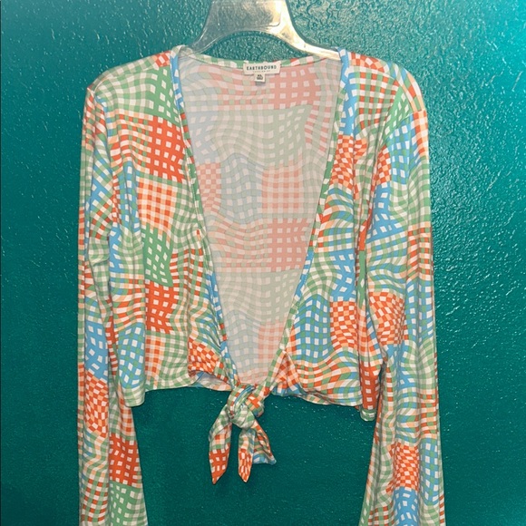 EARTHBOUND Tops - Earthbound Trading Checkered Tie-Front Top